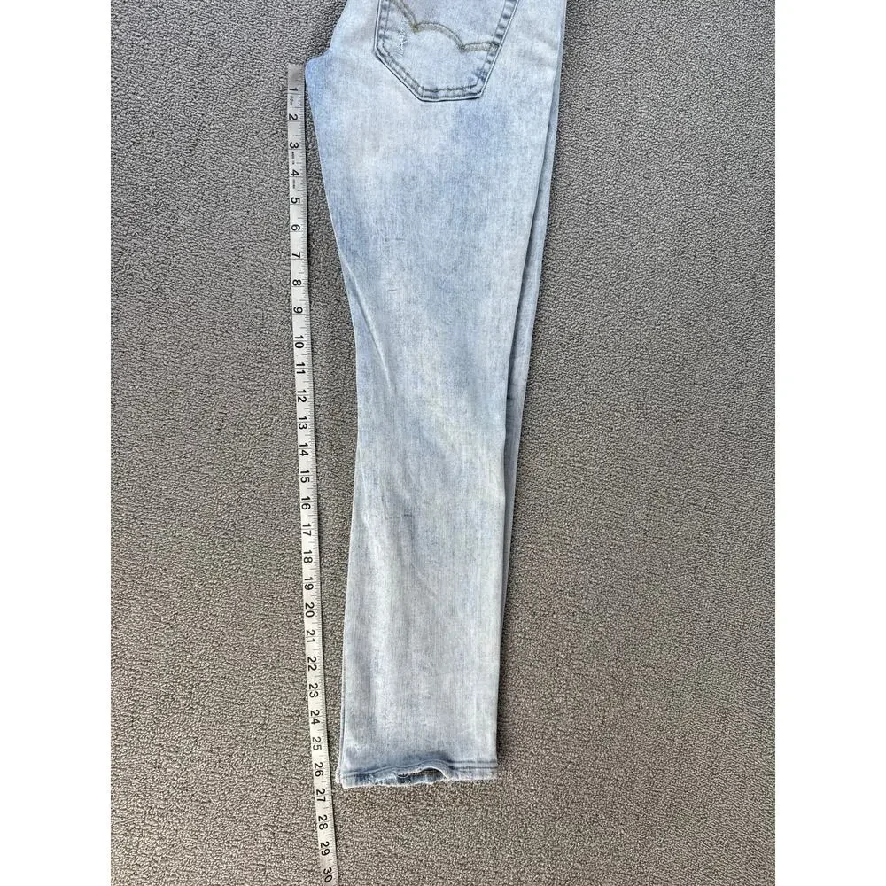 American Eagle Jeans Extreme Flex Slim Denim Light Wash Distressed Size‎ 26 x 28